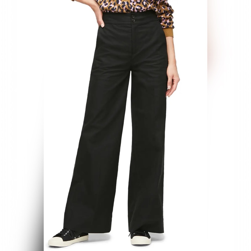 J. Crew Frankie Twill Wide Leg Pants in Black 🖤